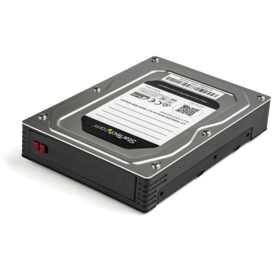 StarTech.com Drive Bay Adapter for 3.5" SATA/600, Serial Attached SCSI (SAS) - 6Gb/s SAS Host Interface Internal - Silver, Black