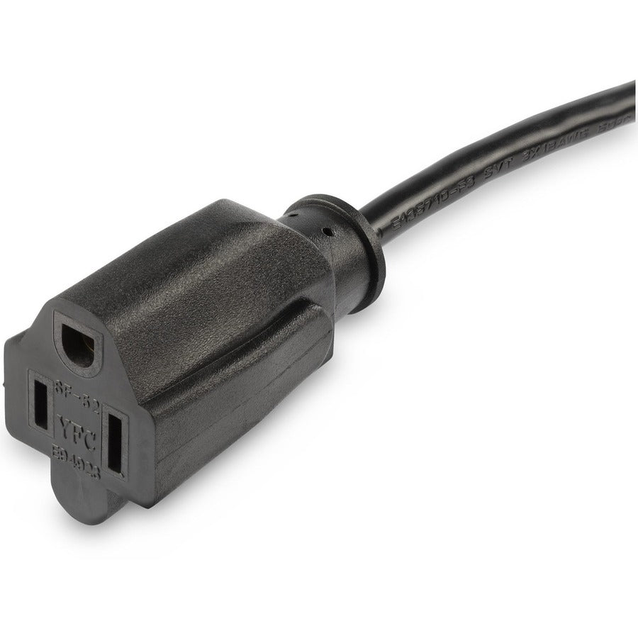 StarTech.com Power Extension Cord - Flat NEMA 5-15P to NEMA 5-15R - 1.5 ft. (18 in.)