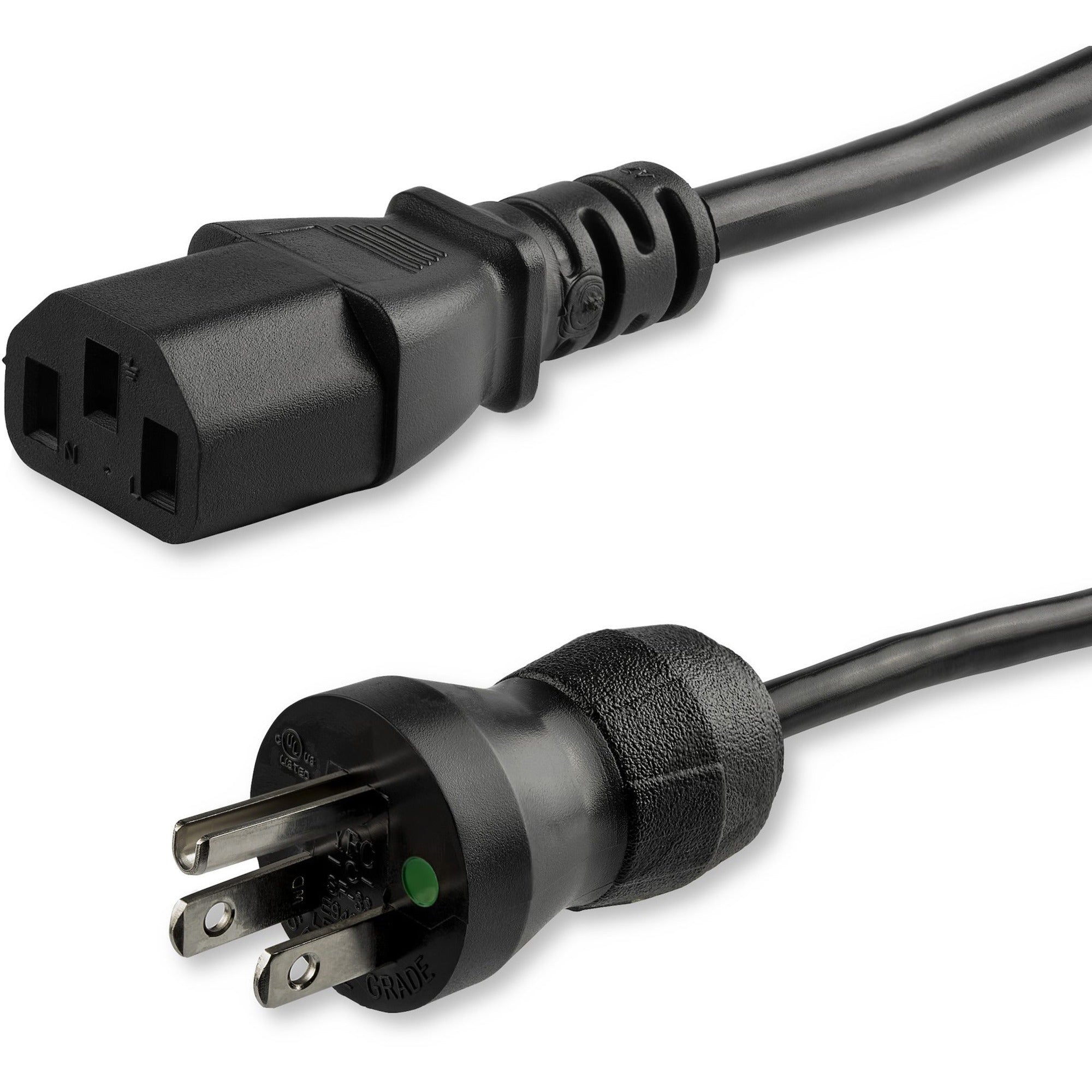 StarTech.com Standard Power Cord - For Monitor, Computer - 125 V AC / 10 A - Black - 15 ft Cord Length - NEMA 5-15P / IEC 60320 C13 - North America - 1 Each