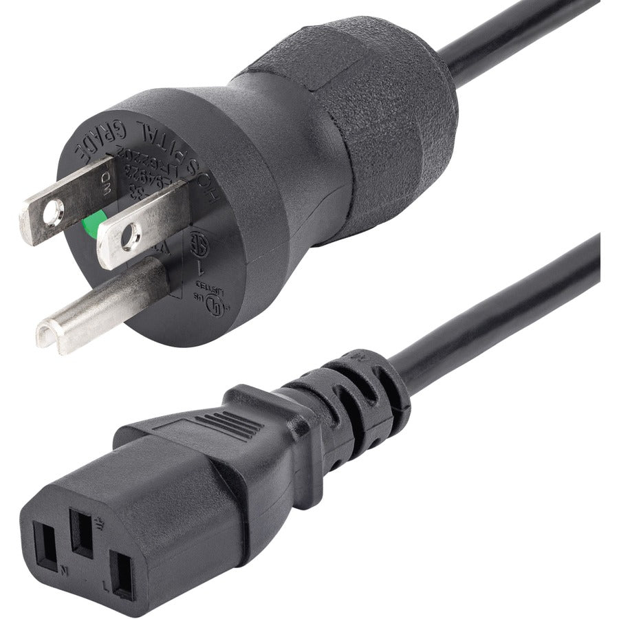 StarTech.com Standard Power Cord - For Monitor, Computer, Medical Equipment - 125 V AC / 10 A - Black - 3 ft Cord Length - NEMA 5-15P / IEC 60320 C13 - North America - 1 Each