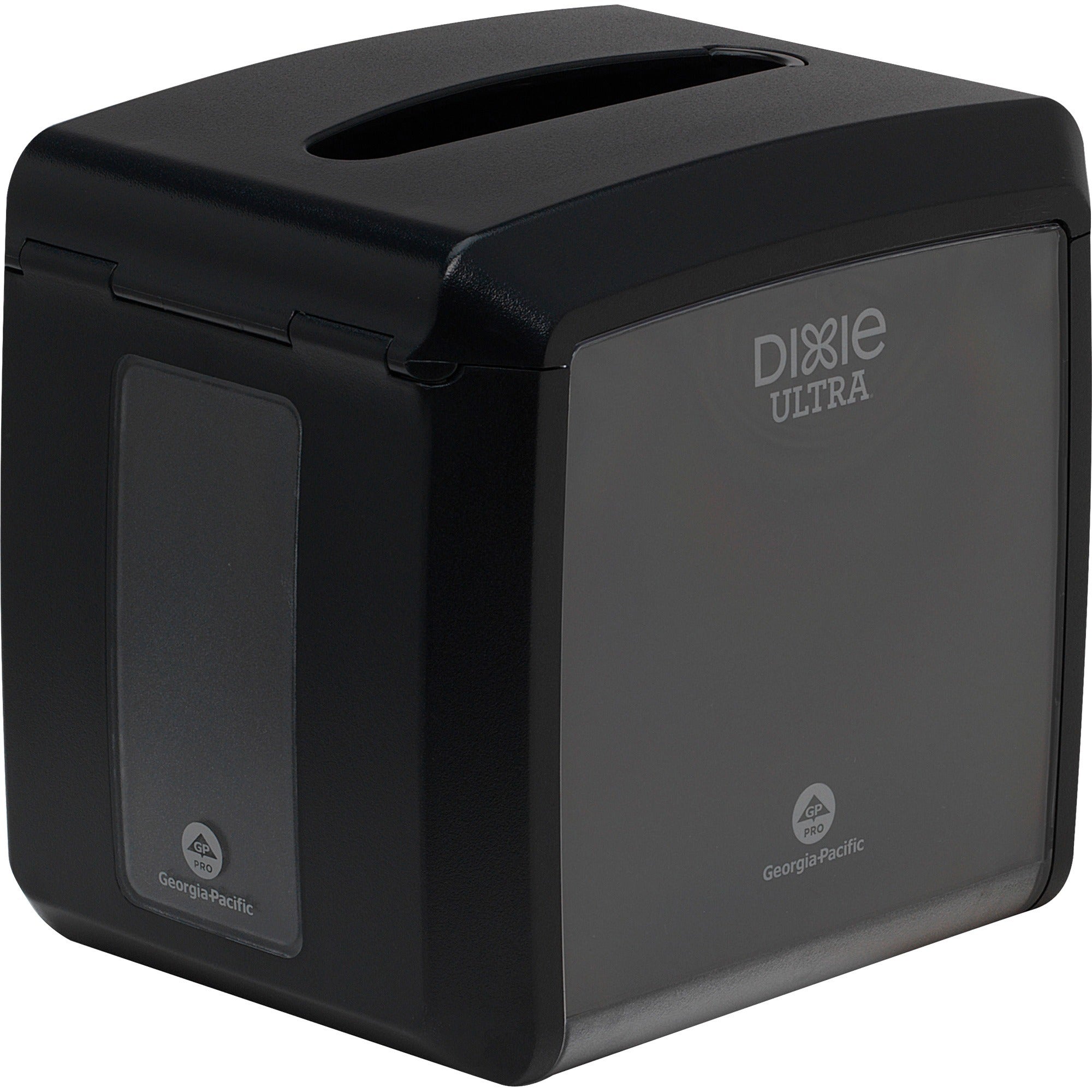 Interfolded Dispenser - 275 x Napkin - 7.2" Height x 7.6" Width x 6.1" Depth - Black - Rubber Feet, Non-slip Base, See Through Window, Slip Resistant - 1 Each