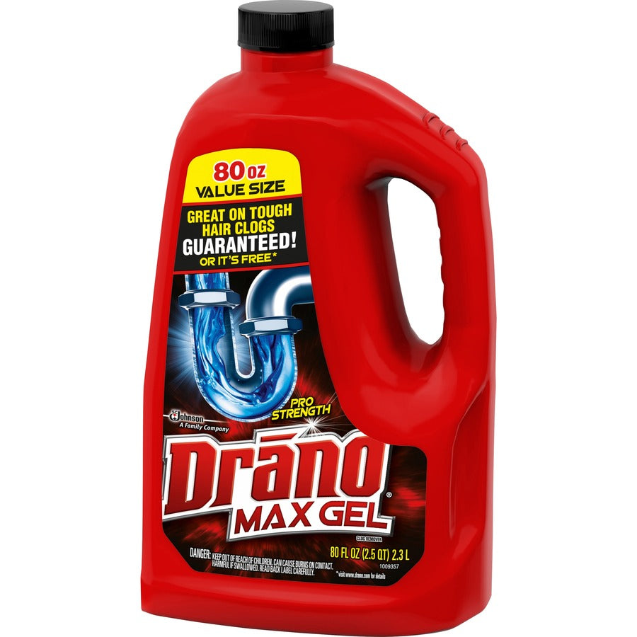 Drano Max Gel Clog Remover - Ready-To-Use - 80 fl oz (2.5 quart) - Yellow - 1 Each
