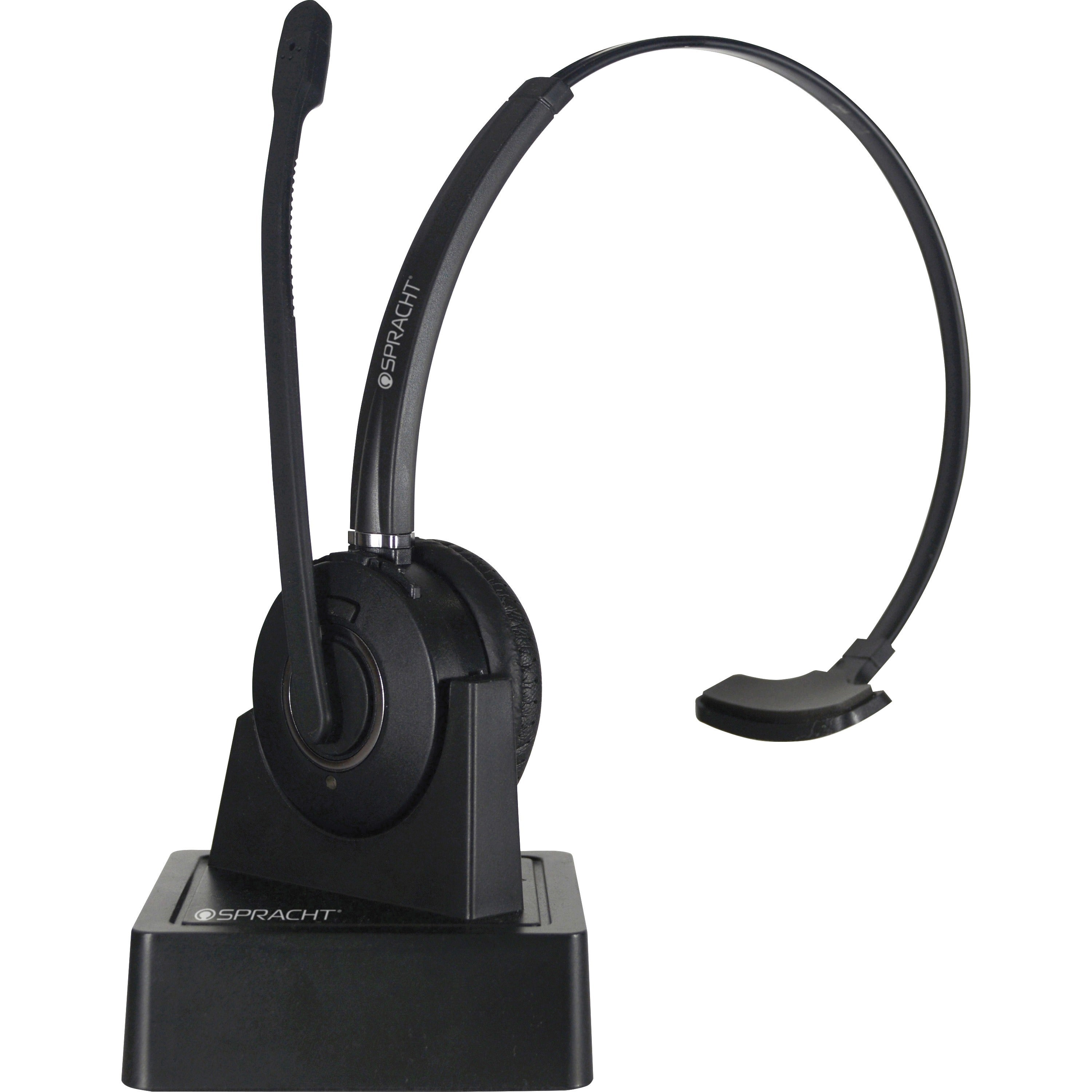 Mono - Wireless - Bluetooth - 33 ft - 32 Ohm - 300 Hz to 3.40 kHz - Over-the-head - Monaural - Supra-aural - Noise Cancelling, Noise Reduction, Echo Cancelling, Uni-directional Microphone - Black