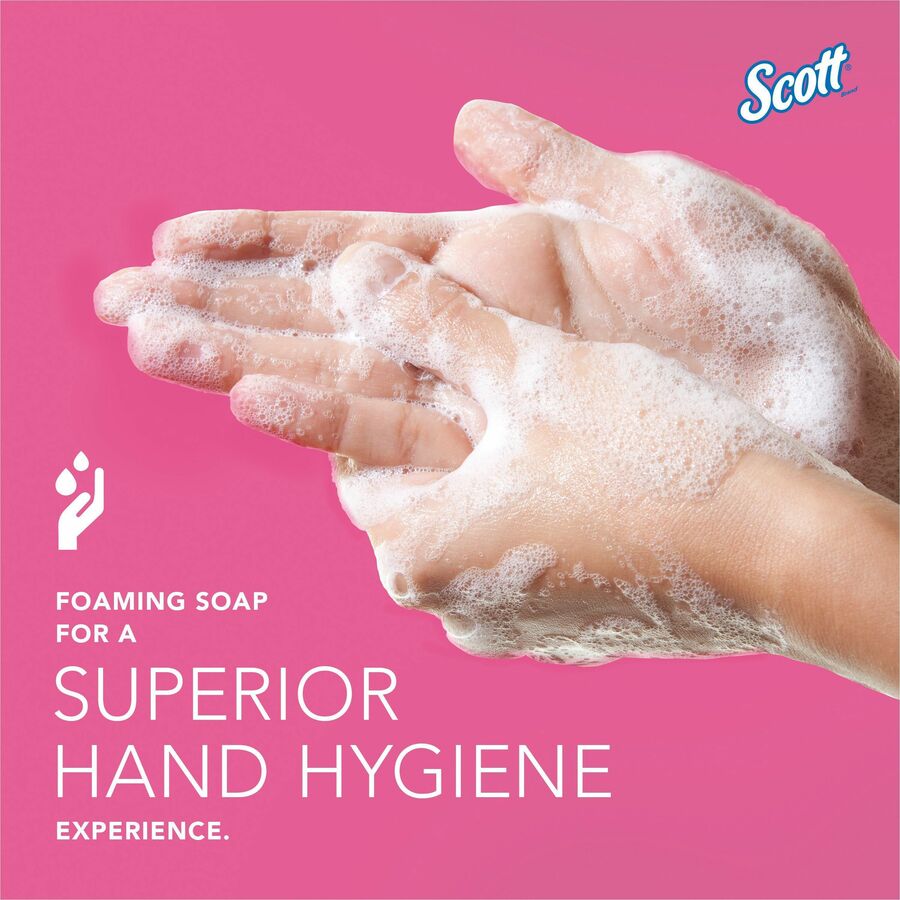Scott Foam Hand Soap with Moisturizers - Floral Scent - 1.59 quart - Bottle Dispenser - Kill Germs - Skin, Washroom, Healthcare, Office Building, Restroom - Moisturizing - Pink - Rich Lather, Hygienic, Pleasant Scent - 1 Carton