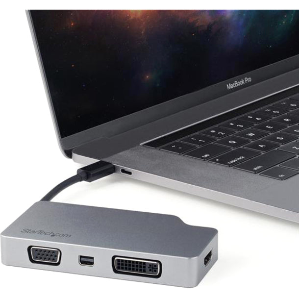 StarTech.com 4-in-1 USB-C Multiport Video Adapter - Aluminum - 4K 30Hz - Space Gray