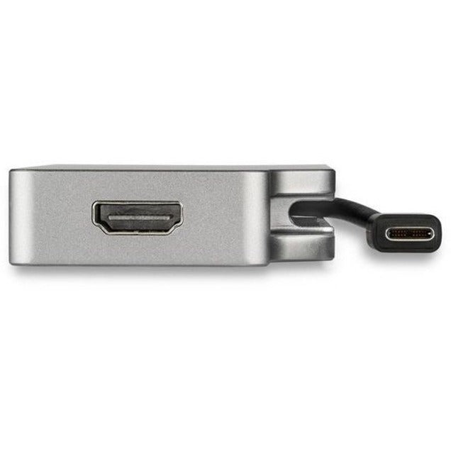 StarTech.com 4-in-1 USB-C Multiport Video Adapter - Aluminum - 4K 30Hz - Space Gray
