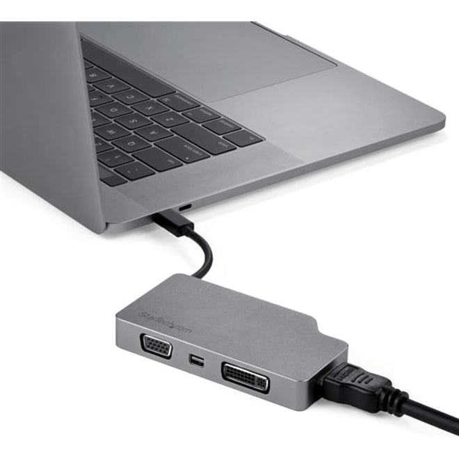 StarTech.com 4-in-1 USB-C Multiport Video Adapter - Aluminum - 4K 30Hz - Space Gray