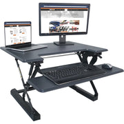 21" Height x 31" Width x 23" Depth - Desktop, Tabletop - Wood, Steel, Laminate - Charcoal Gray, Black