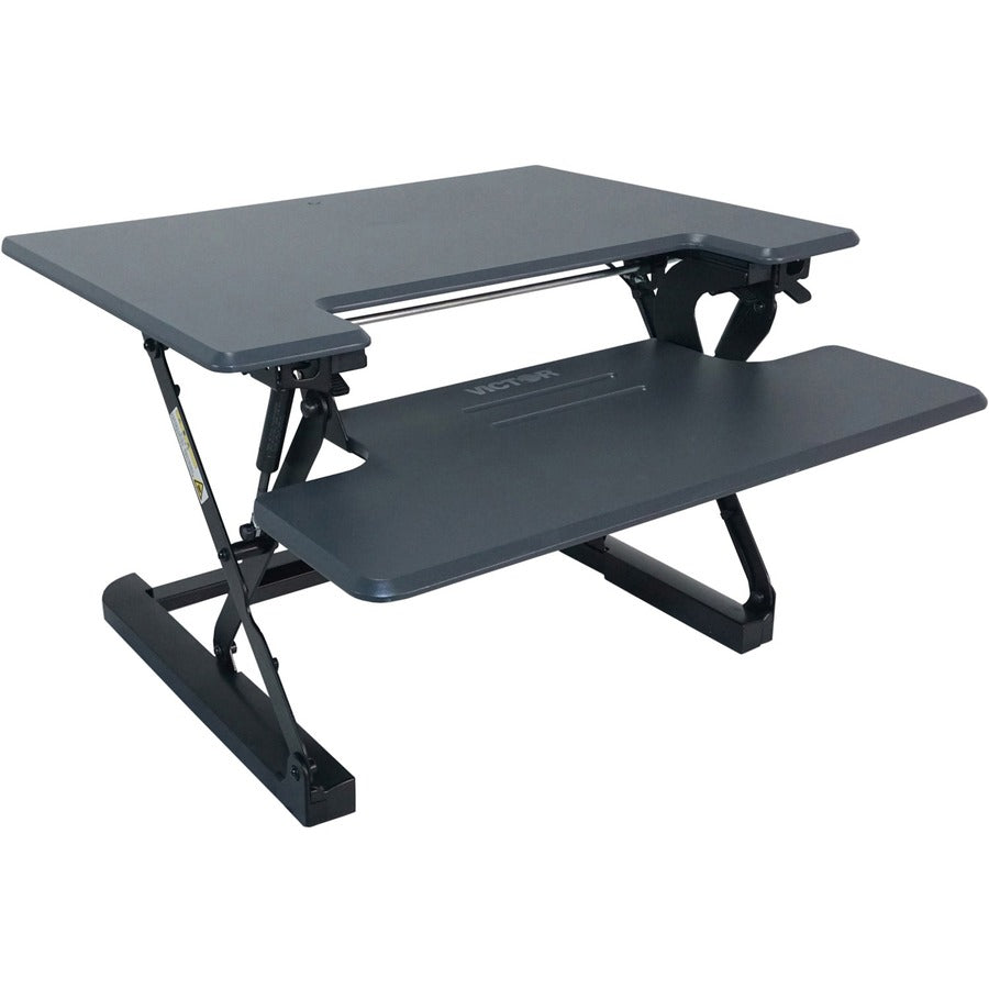 21" Height x 31" Width x 23" Depth - Desktop, Tabletop - Wood, Steel, Laminate - Charcoal Gray, Black