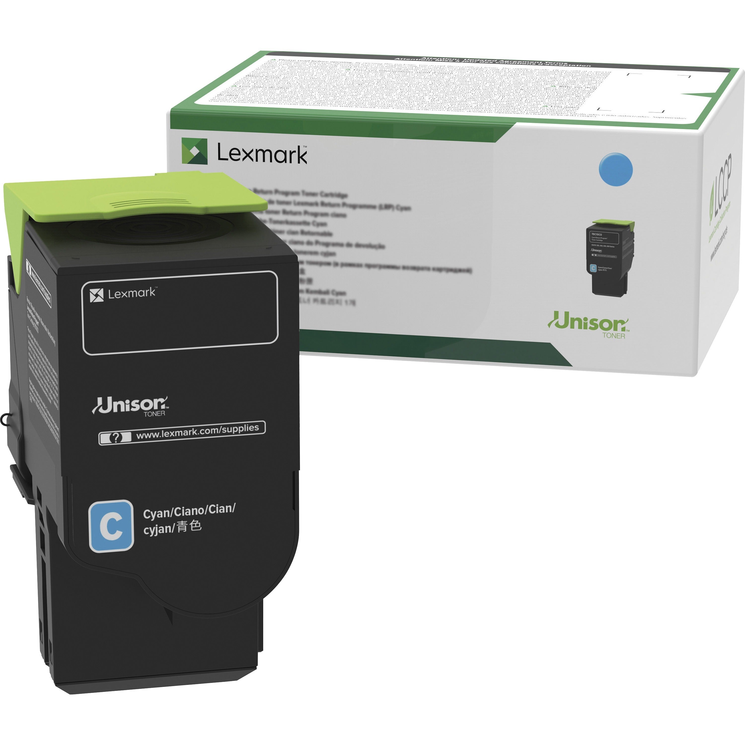 Lexmark Unison Original Standard Yield Laser Toner Cartridge - Cyan - 1 Each - 1000 Pages