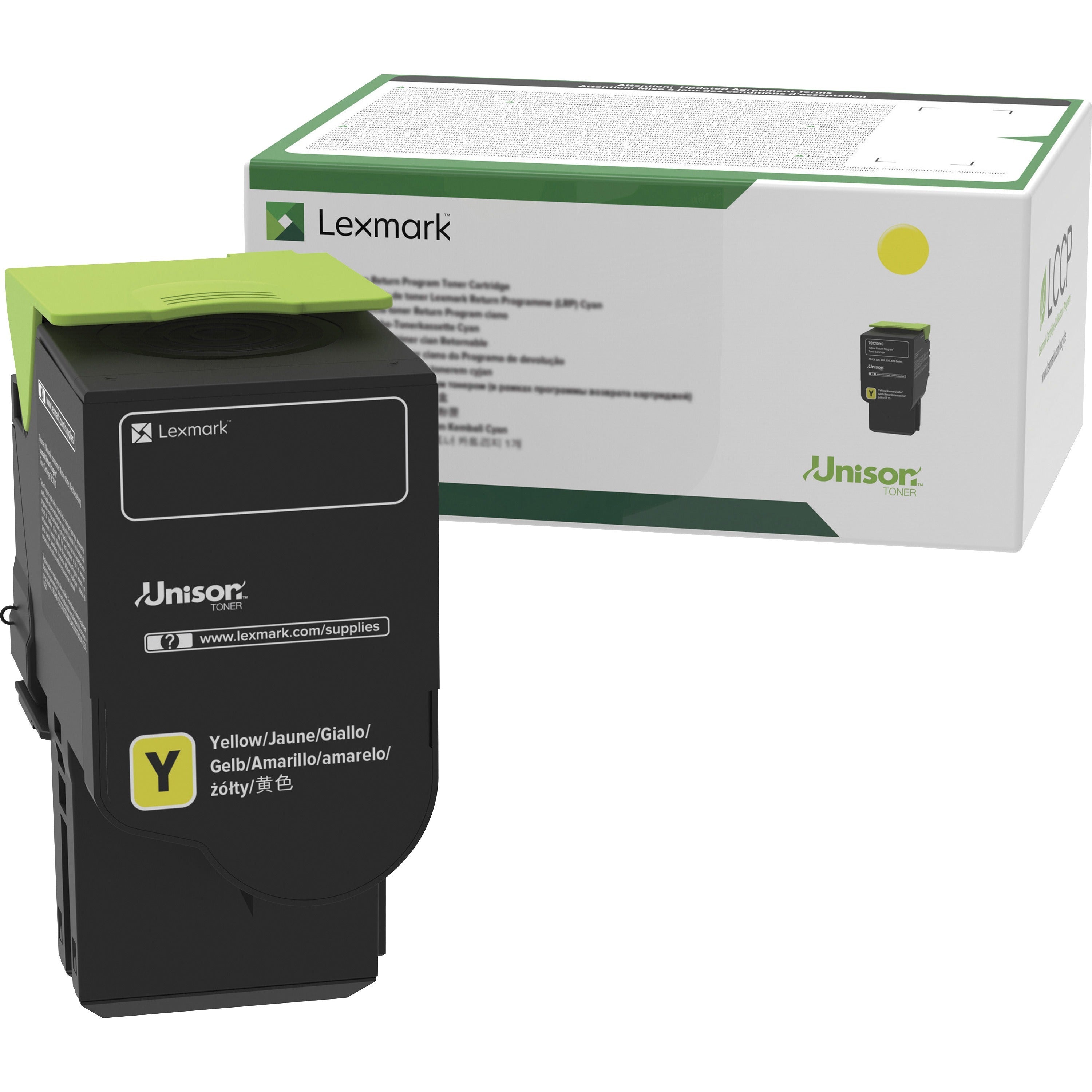 Lexmark Unison Original Standard Yield Laser Toner Cartridge - Yellow - 1 Each - 1000 Pages