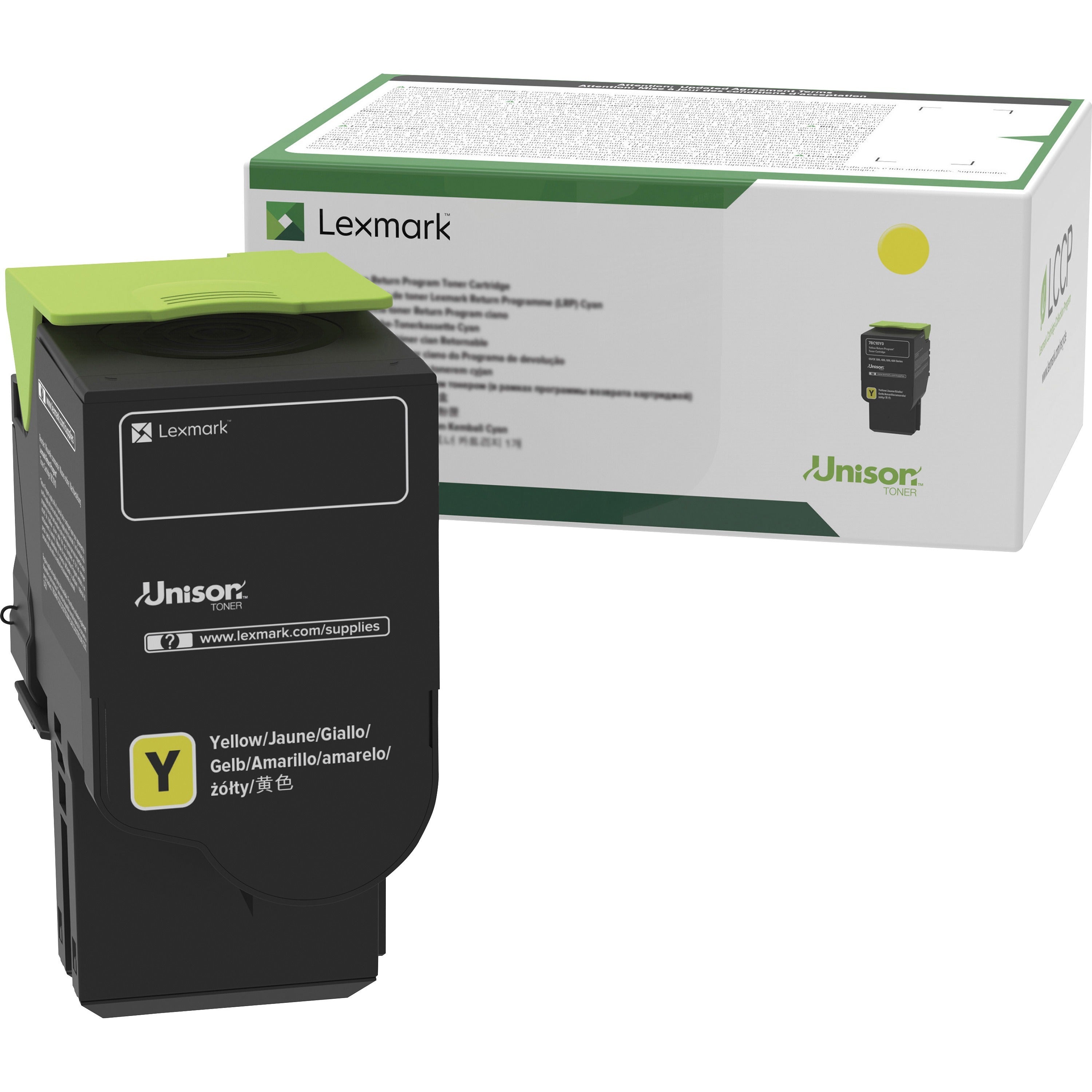 Lexmark Unison Original High Yield Laser Toner Cartridge - Yellow - 1 Each - 2300 Pages
