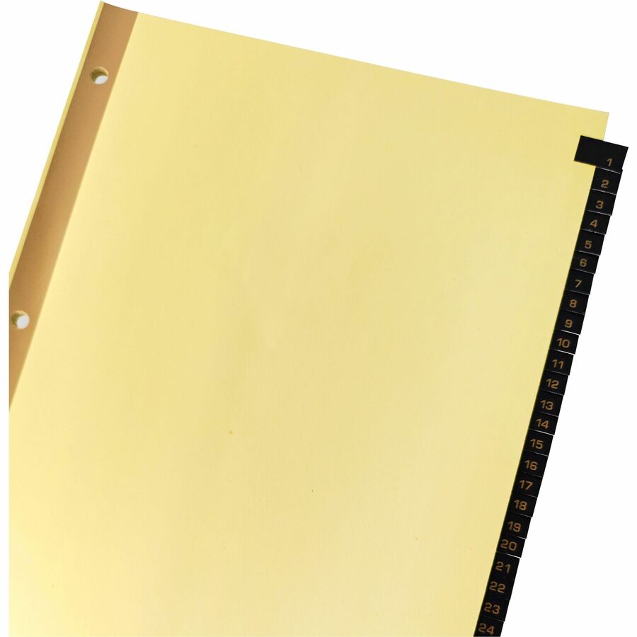 Business Source 1-31 Black Leather Tab Index Dividers
