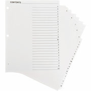 Business Source A-Z Tab Table of Contents Index Dividers - Printed Tab(s) - Character - A-Z - 25 Tab(s)/Set - 8.5" Divider Width x 11" Divider Length - Letter - 3 Hole Punched - White Divider - White Mylar Tab(s) - 1 Set
