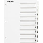 Business Source Table of Content Quick Index Dividers - Printed Tab(s) - Digit - 1-31 - 31 Tab(s)/Set - 8.5" Divider Width x 11" Divider Length - 3 Hole Punched - White Divider - White Mylar Tab(s) - 1 Set