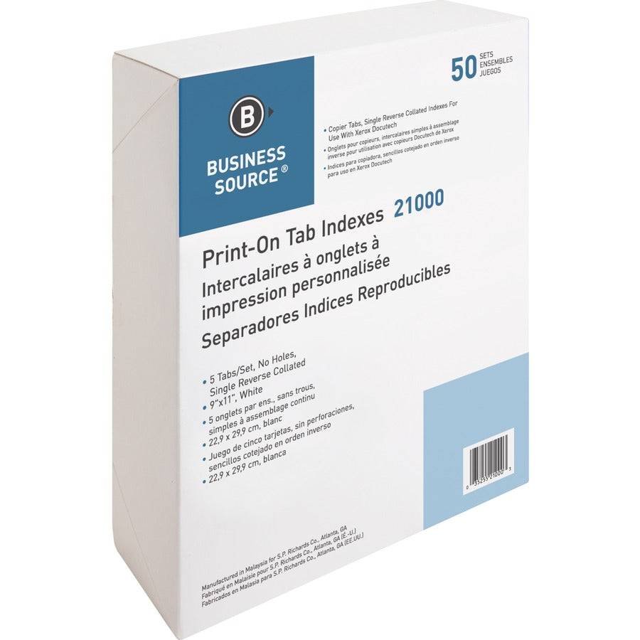 Business Source Tab Printer Economy Index Dividers