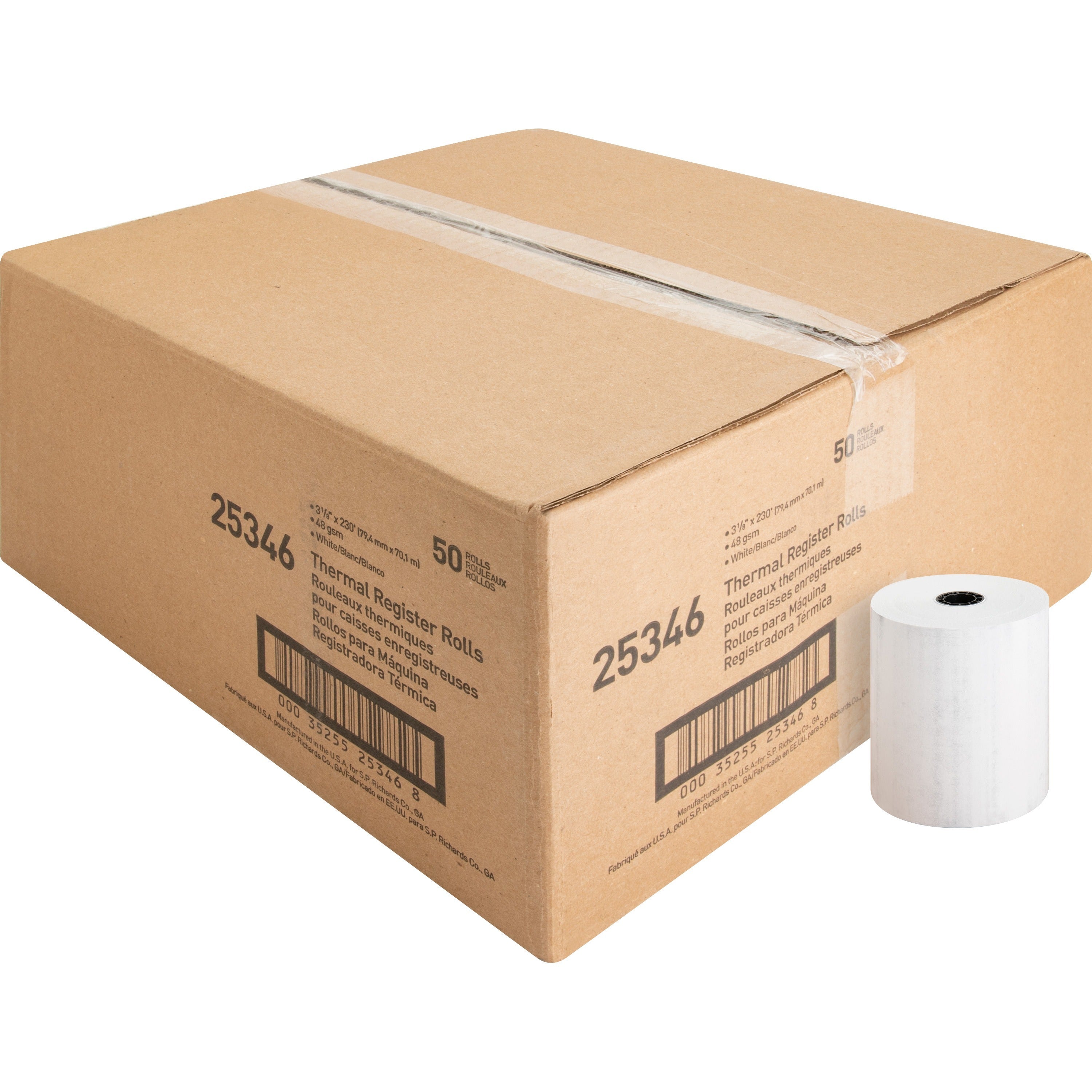 Business Source Thermal Paper - 3 1/8" x 230 ft - 48 g/m² Grammage - Smooth - White - 50 / Carton