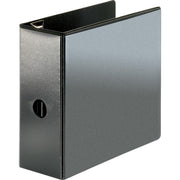 Business Source Locking D-Ring View Binder, 5" Capacity, Letter Size, 925 Sheet Capacity, Black, Polypropylene/Chipboard, Recycled, 1 Each