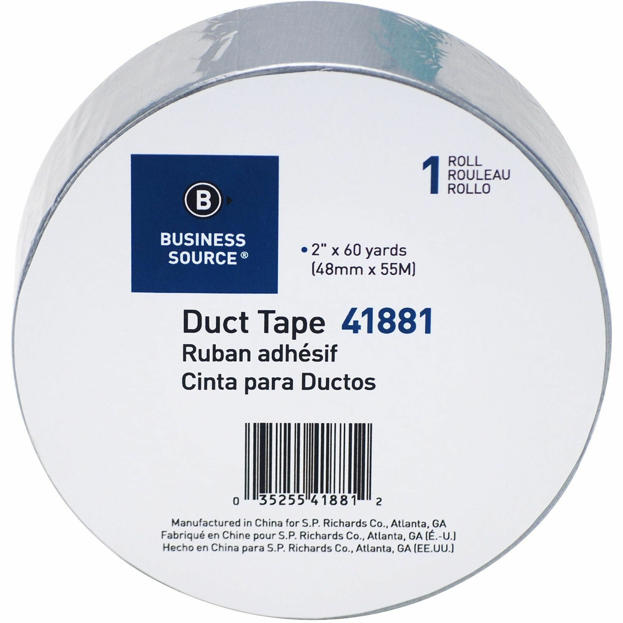 Business Source General-purpose Duct Tape - 60 yd Length x 2" Width x 9 mil Thickness - Gray - For Indoor, Outdoor, General Purpose, Wrapping, Sealing, Multi Surface, Rough Surface, Smooth Surface - 1 Roll