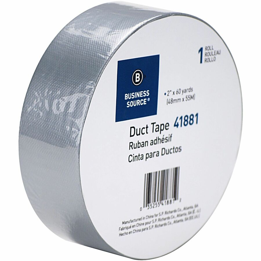 Business Source General-purpose Duct Tape - 60 yd Length x 2" Width x 9 mil Thickness - Gray - For Indoor, Outdoor, General Purpose, Wrapping, Sealing, Multi Surface, Rough Surface, Smooth Surface - 1 Roll