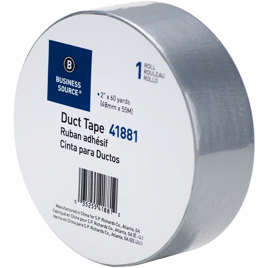 Business Source General-purpose Duct Tape - 60 yd Length x 2" Width x 9 mil Thickness - Gray - For Indoor, Outdoor, General Purpose, Wrapping, Sealing, Multi Surface, Rough Surface, Smooth Surface - 1 Roll