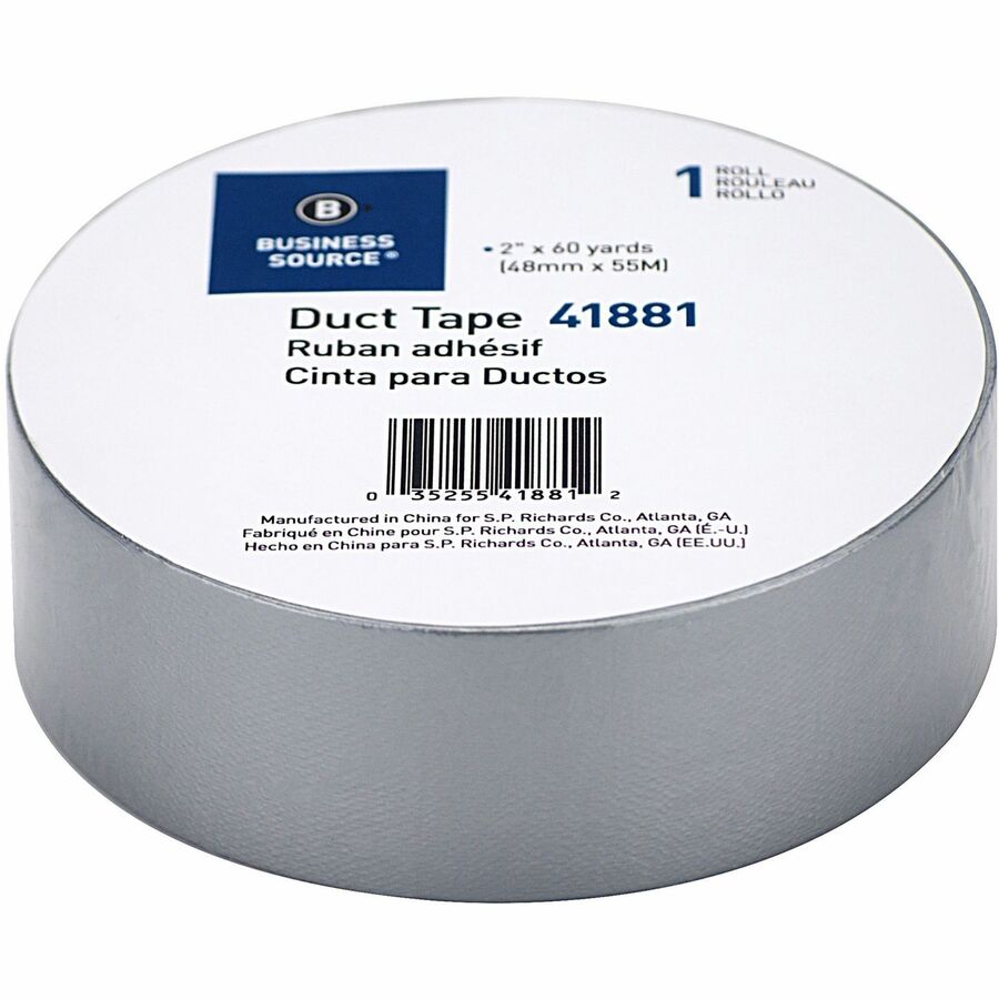 Business Source General-purpose Duct Tape - 60 yd Length x 2" Width x 9 mil Thickness - Gray - For Indoor, Outdoor, General Purpose, Wrapping, Sealing, Multi Surface, Rough Surface, Smooth Surface - 1 Roll