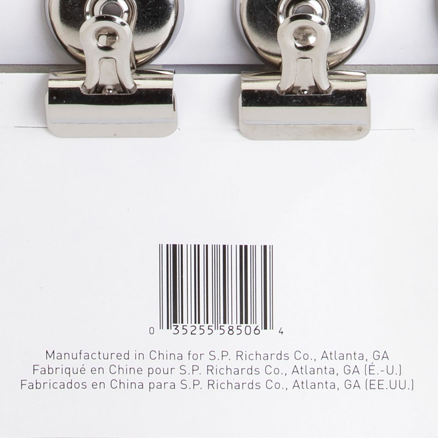 Business Source Magnetic Grip Clips Pack - No. 1 - 1.3" Width - for Paper - Magnetic, Heavy Duty - Silver - 18 / Box