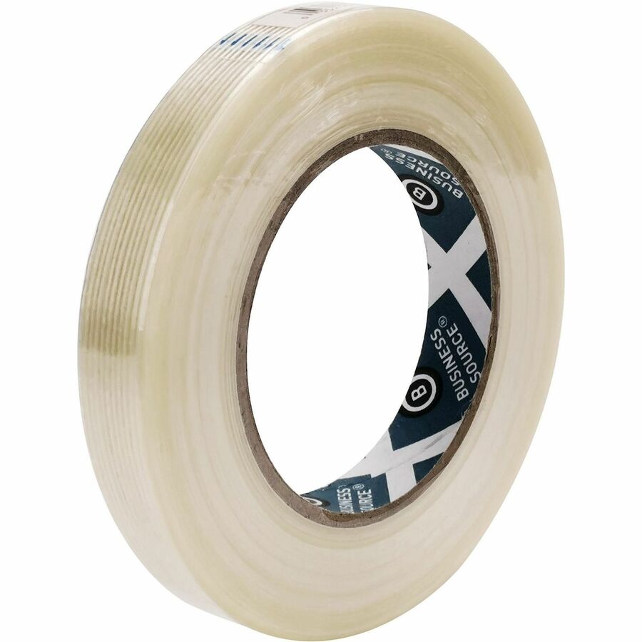 Business Source Filament Tape - 60 yd Length x 0.75" Width - 3" Core - White - Fiberglass Filament - For Reinforcing - 1 Roll