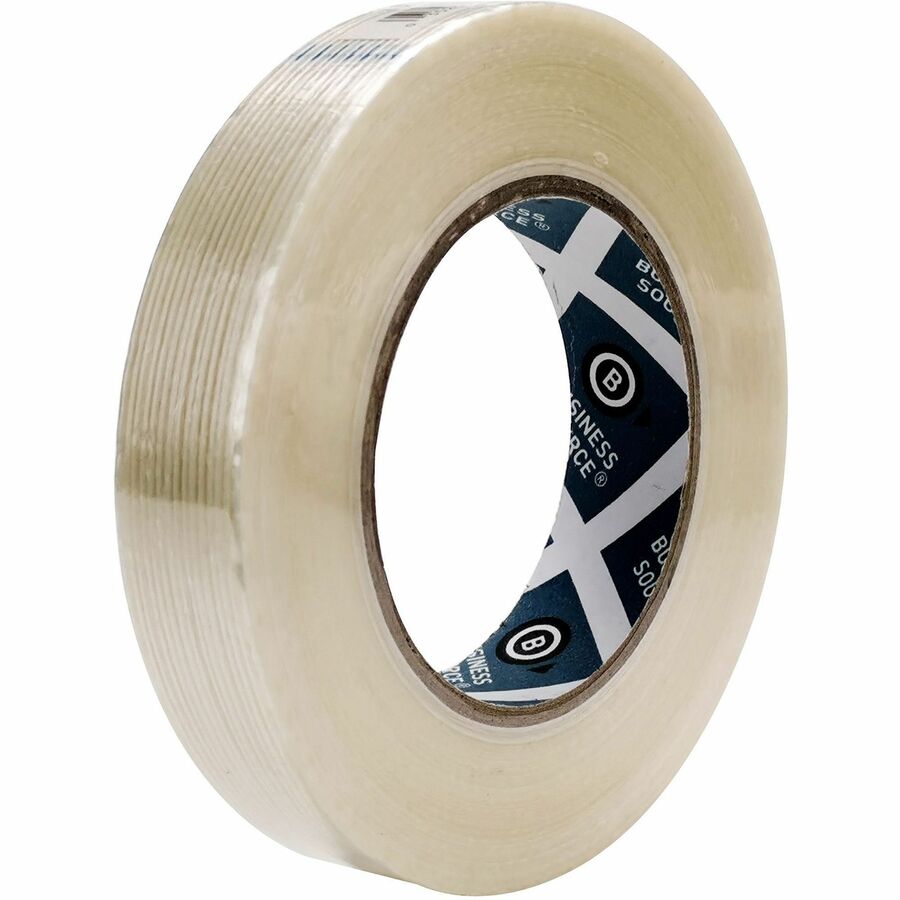 Business Source Filament Tape - 60 yd Length x 1" Width - 3" Core - White - Fiberglass Filament - For Reinforcing - 1 Roll