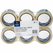Business Source Crystal Clear Packaging Tape - 55 yd Length x 2" Width - 3" Core - Crystal - Pressure-sensitive Poly - 2.50 mil - Abrasion Resistant, Split Resistant - For Packing - 6 / Pack