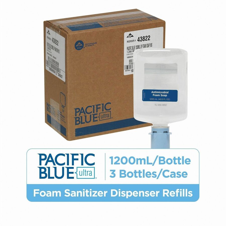 1.27 quart - Touchless Dispenser - Kill Germs, Bacteria Remover - Hand - Moisturizing - Clear - Dye-free, Fragrance-free, pH Balanced, Bio-based - 3 / Carton