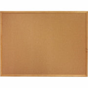 Lorell Bulletin Board - 24" Board Height x 36" Board Width - Cork Surface - Long Lasting, Warp Resistant - Brown Oak Frame - 1 Each