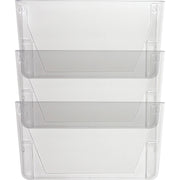 Lorell Wall File Pockets - 14.75" Height x 13.13" Width x 4.25" Depth - Clear - 3 / Pack