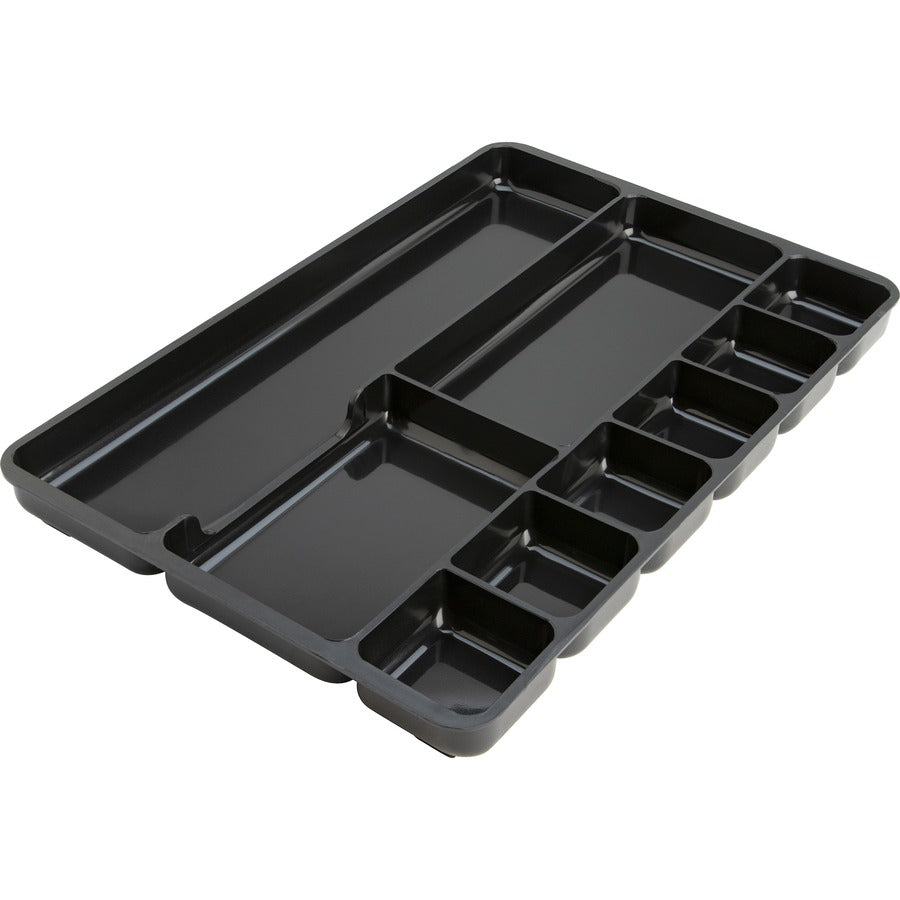 Lorell Drawer Tray Organizer - 9 Compartment(s) - 1.25" Height x 14" Width x 9.38" Depth - Black - 1 Each