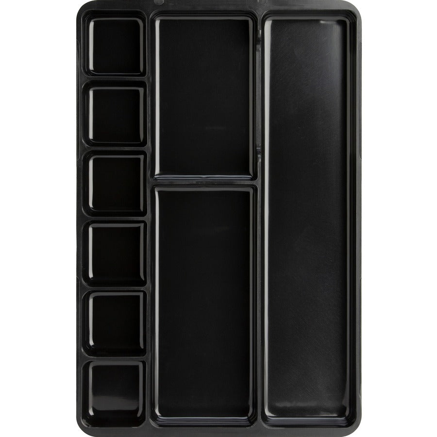 Lorell Drawer Tray Organizer - 9 Compartment(s) - 1.25" Height x 14" Width x 9.38" Depth - Black - 1 Each