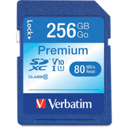 Verbatim Premium 256 GB Class 10/UHS-I (U1) SDXC - 1 Each - TAA Compliant