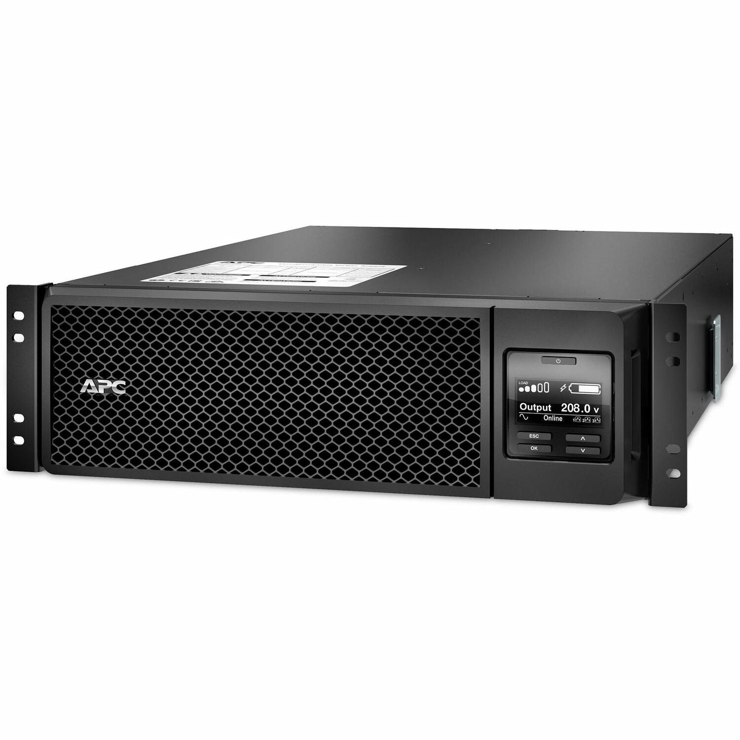 APC Smart-UPS SRT 5000VA RM 208V, 3U Rackmount, Single Phase, Sine Wave, 2x NEMA L6-20R & 2x NEMA L6-30R Outlets, 4 Battery/Surge Outlets, TAA Compliant, Black, Packaged Quantity: 1