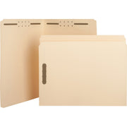 Business Source Straight Tab Cut Letter Recycled Fastener Folder - 8 1/2" x 11" - 2 Fastener(s) - 2 Plys - 10% Recycled - 50 / Box