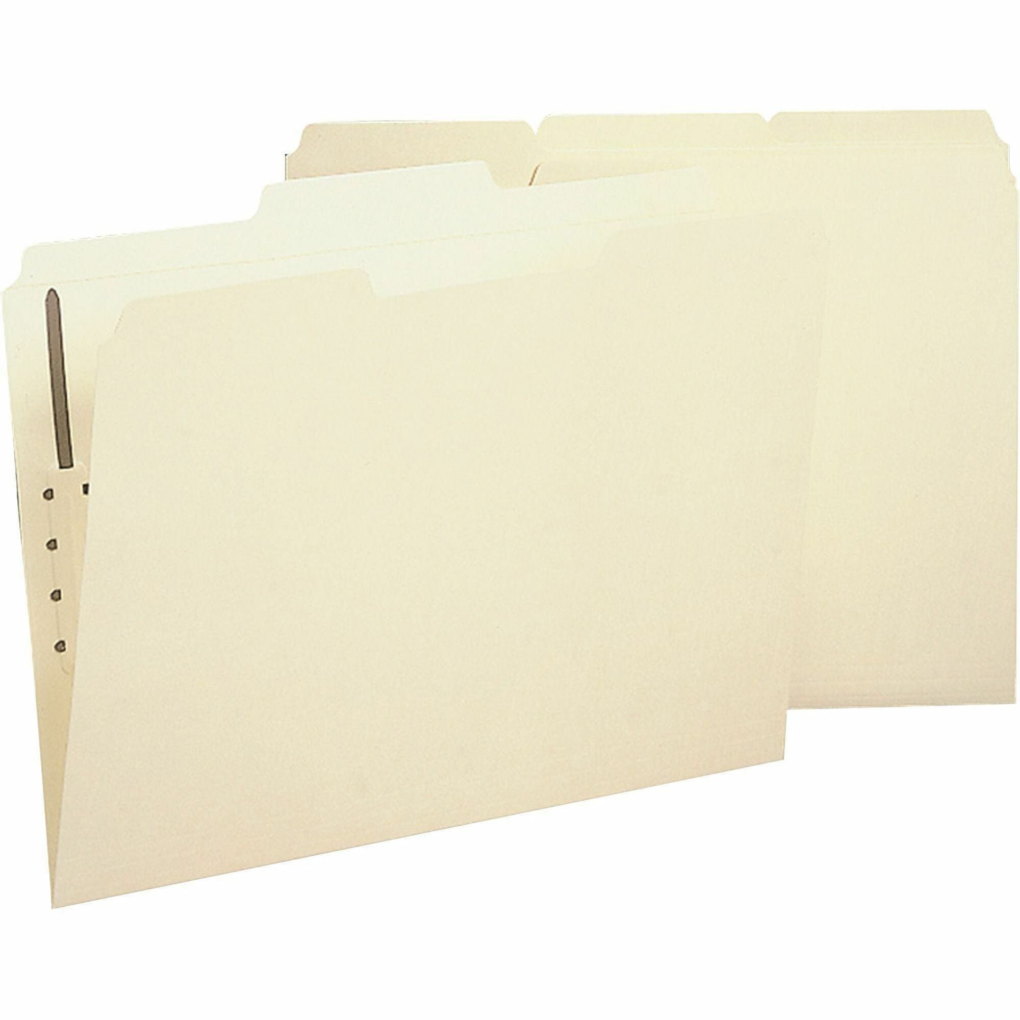 Business Source 1/3 Tab Cut Letter Recycled Fastener Folder - 8 1/2" x 11" - 1 Fastener(s) - 2 Plys - 10% Recycled - 50 / Box