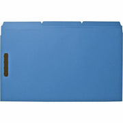 Business Source 1/3 Tab Cut Legal Recycled Fastener Folder - 8 1/2" x 14" - 3/4" Expansion - 2 Fastener(s) - 2" Fastener Capacity - Top Tab Location - Assorted Tab Position - 11 pt. - Blue - 10% Recycled - 50 / Box