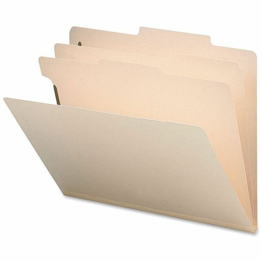 Business Source Letter Recycled Classification Folder - 8 1/2" x 11" - 2" Expansion - 2" Fastener Capacity - 2 Divider(s) - 18 pt. - 10% Recycled - 10 / Box