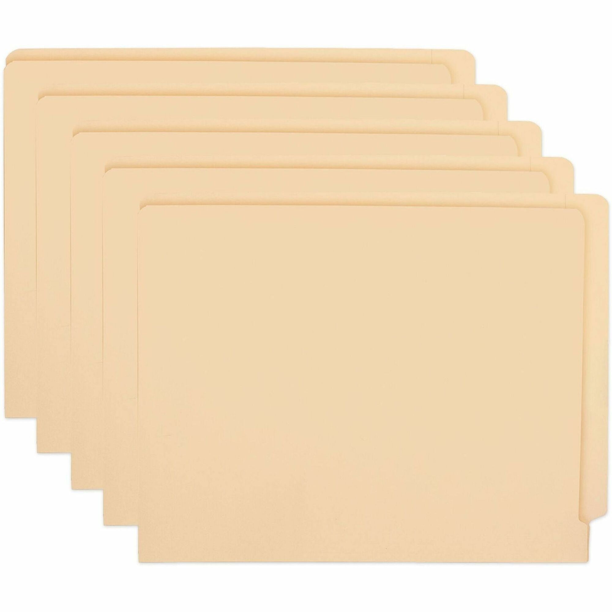Business Source Straight Tab Cut Letter Recycled Fastener Folder - 8 1/2" x 11" - 2 Fastener(s) - 2" Fastener Capacity - 11 pt. - Indexed Filing System, Bonded Fastener - 10% Recycled - 50/Box - 5 / Carton