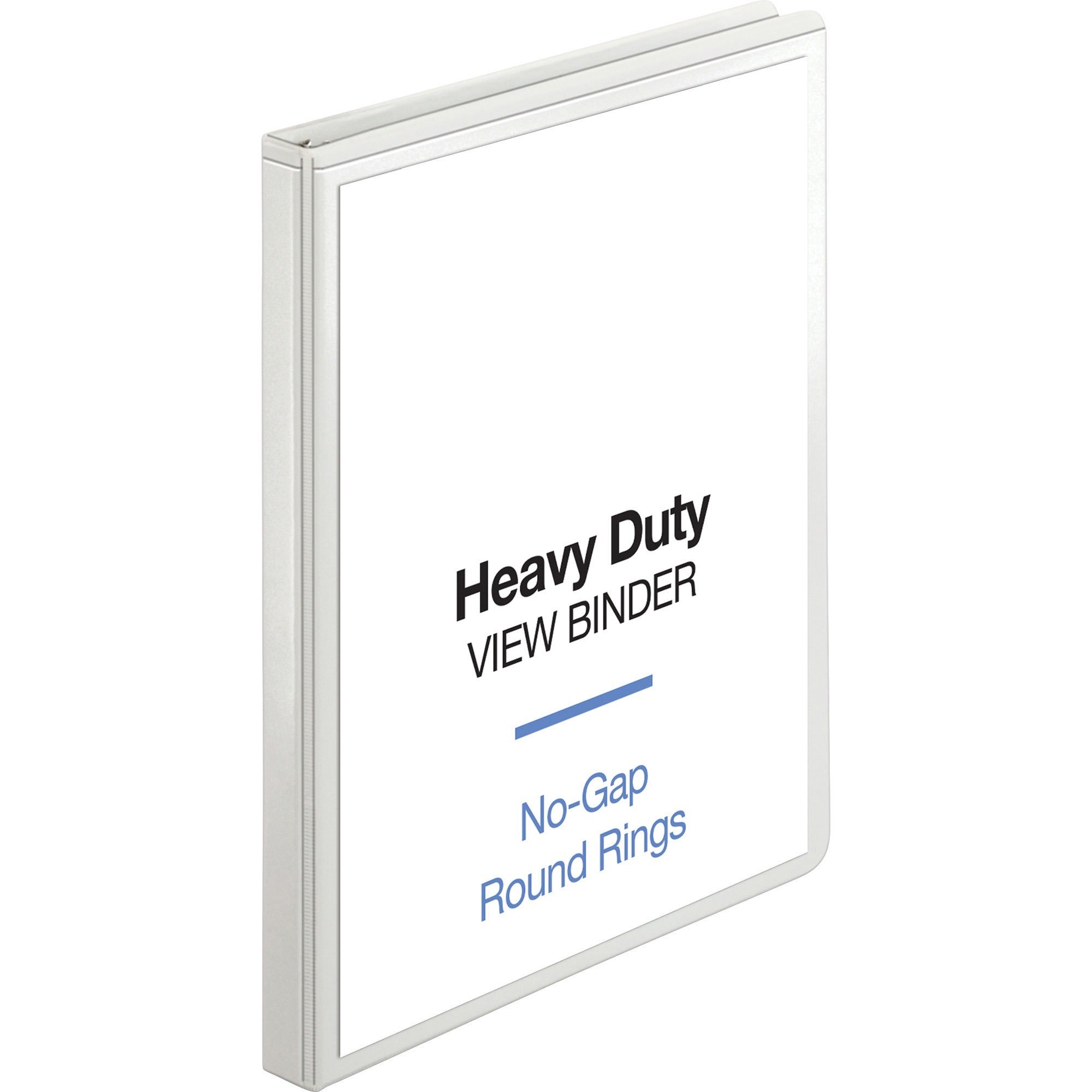 Business Source Round-ring View Binder, 1/2" Capacity, Letter Size (8.5" x 11"), 125 Sheet Capacity, 2 Internal Pockets, White, Polypropylene/Chipboard, Clear Overlay, 1 Each
