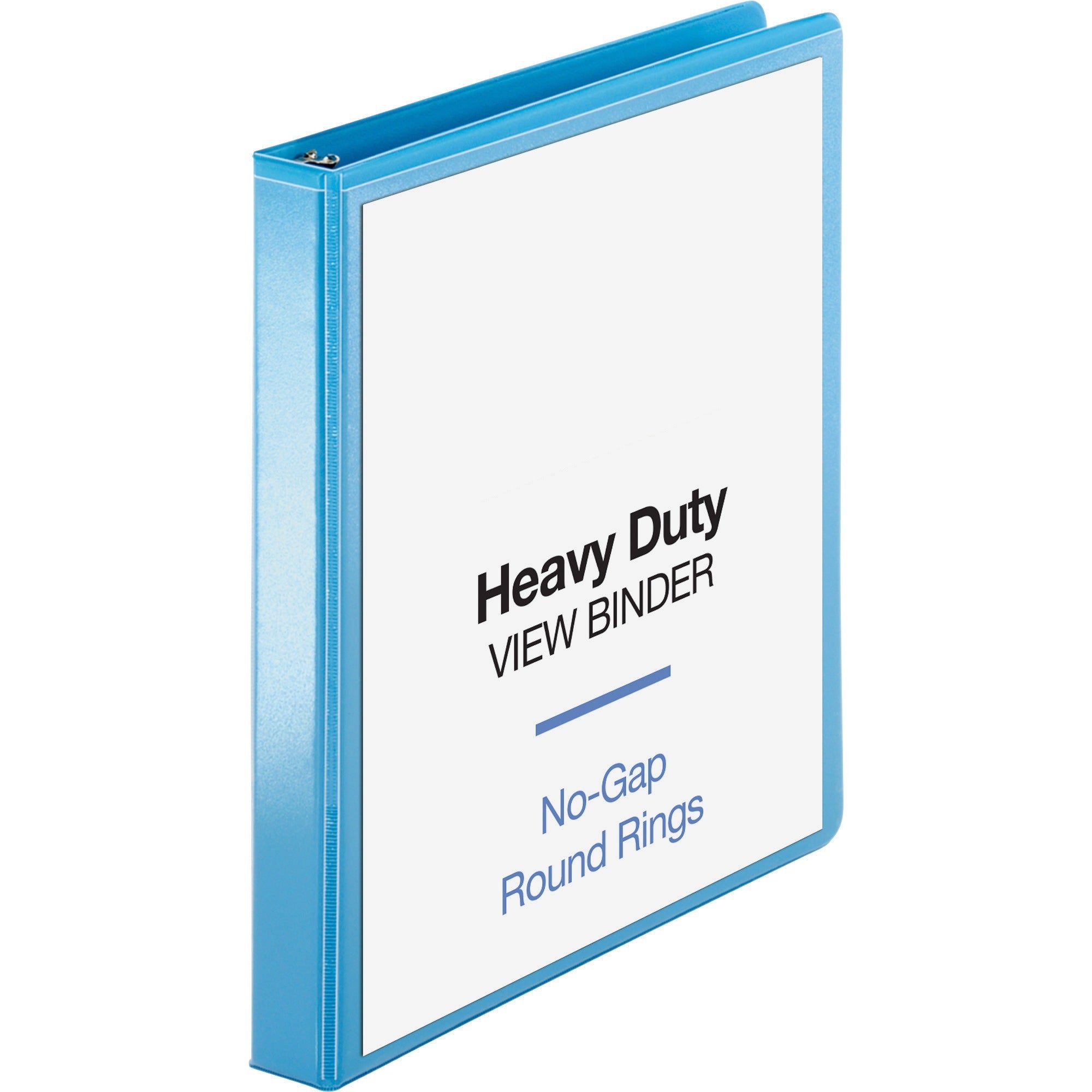Business Source Round-ring View Binder, 1" Capacity, Letter Size (8.5" x 11"), 225 Sheet Capacity, 2 Internal Pockets, Light Blue, 1 Each