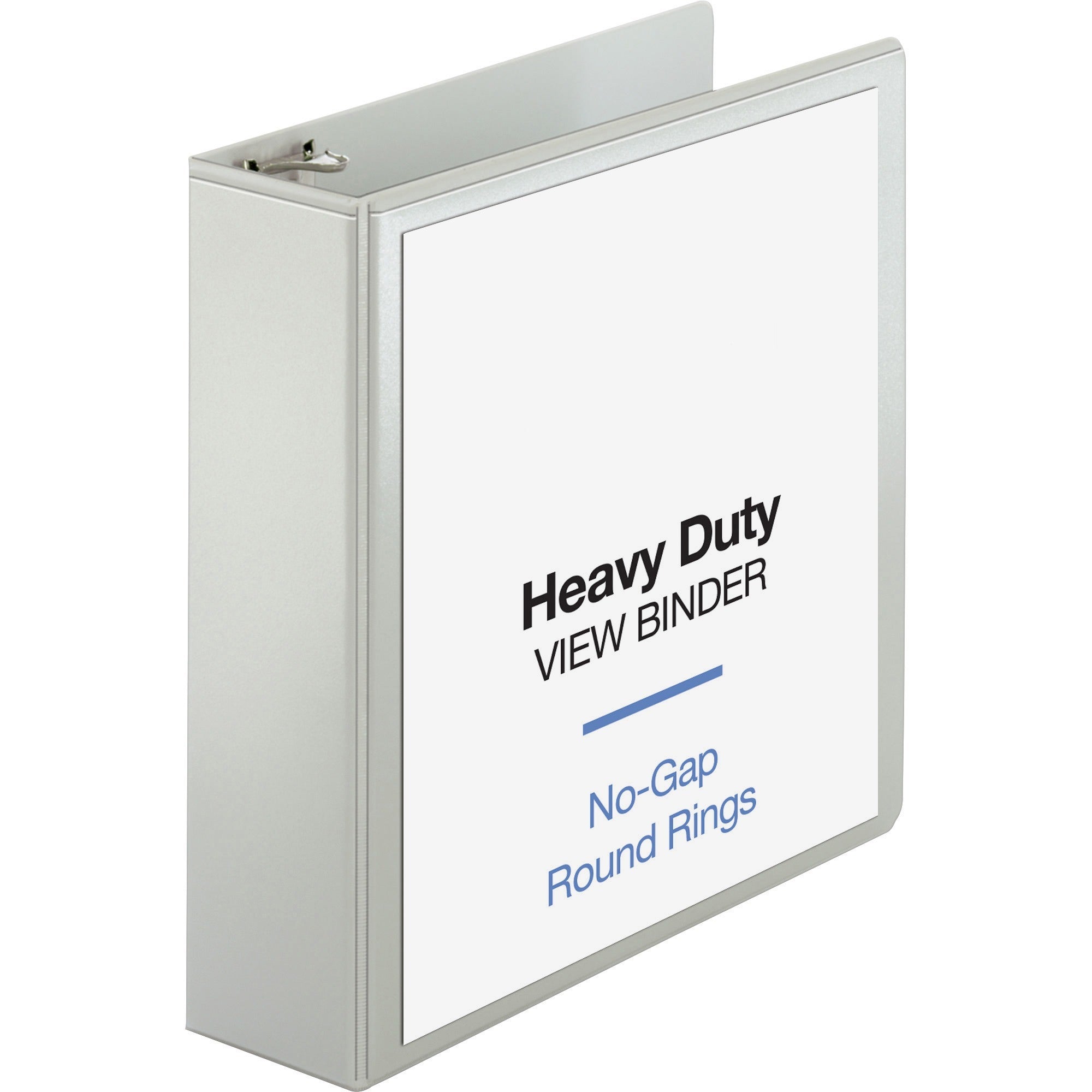 Business Source Round-ring View Binder, 3" Capacity, Letter Size, 625 Sheet Capacity, 2 Internal Pockets, White, 1 Each