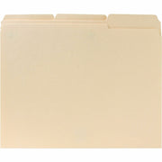 Business Source 1/3 Tab Cut Letter Recycled Classification Folder - 8 1/2" x 11" - 3/4" Expansion - Top Tab Location - Assorted Tab Position - 11 pt. - 10% Recycled - 100 / Box