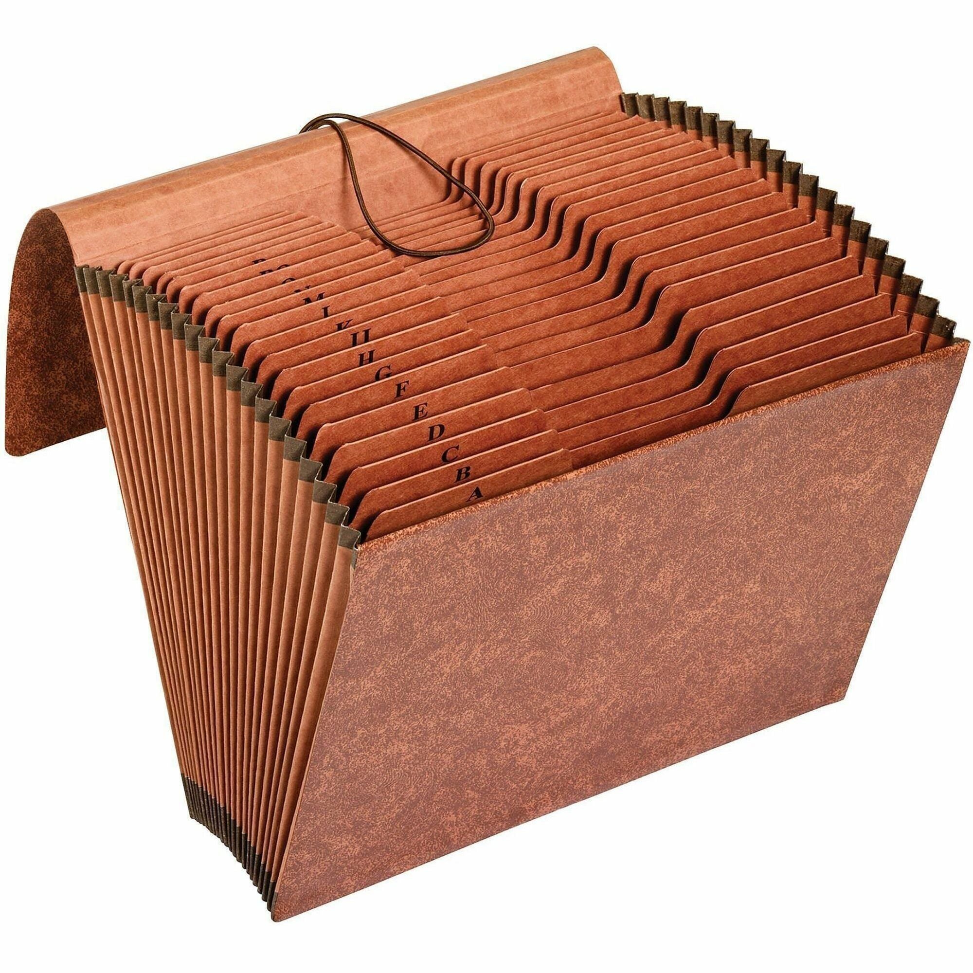 Business Source Letter Size Expanding File, 21 Pockets, Brown, 30% Recycled, 1 Each
