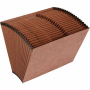Business Source Letter Size Recycled Expanding File, 21 Pockets, Brown, 30% Recycled, 1 Each