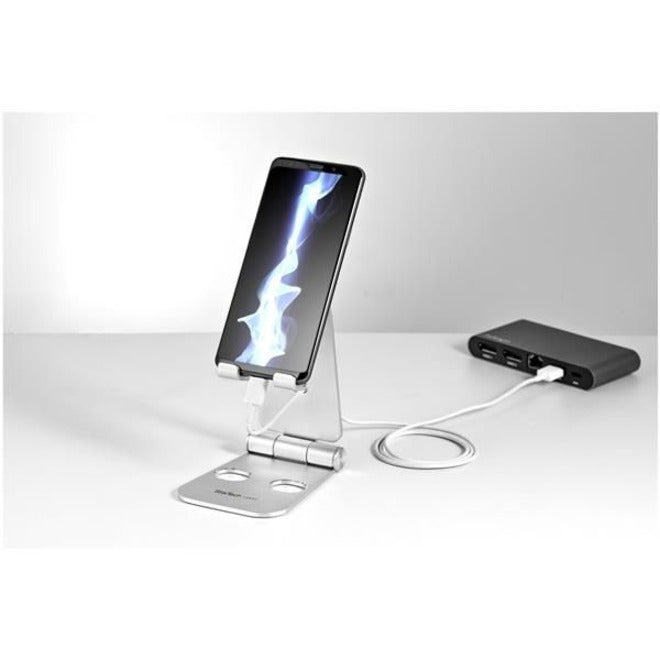 StarTech.com Universal Smartphone and Tablet Stand - Multi Angle - Foldable - Up to 13" Screen Support - 1.76 lb Load Capacity - 5.12" Height x 2.99" Width x 4.13" Depth - Desk - Aluminum - Silver