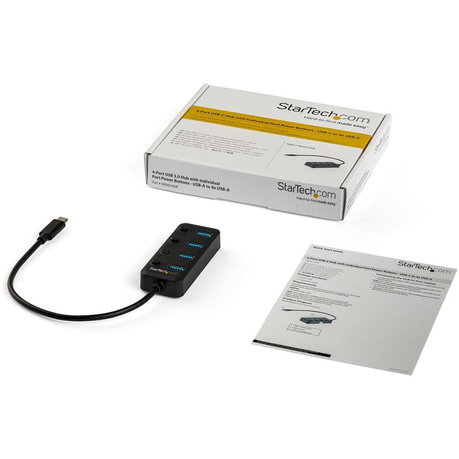 StarTech.com 4-Port USB-C Hub - 4x USB-A with Individual On/Off Switches